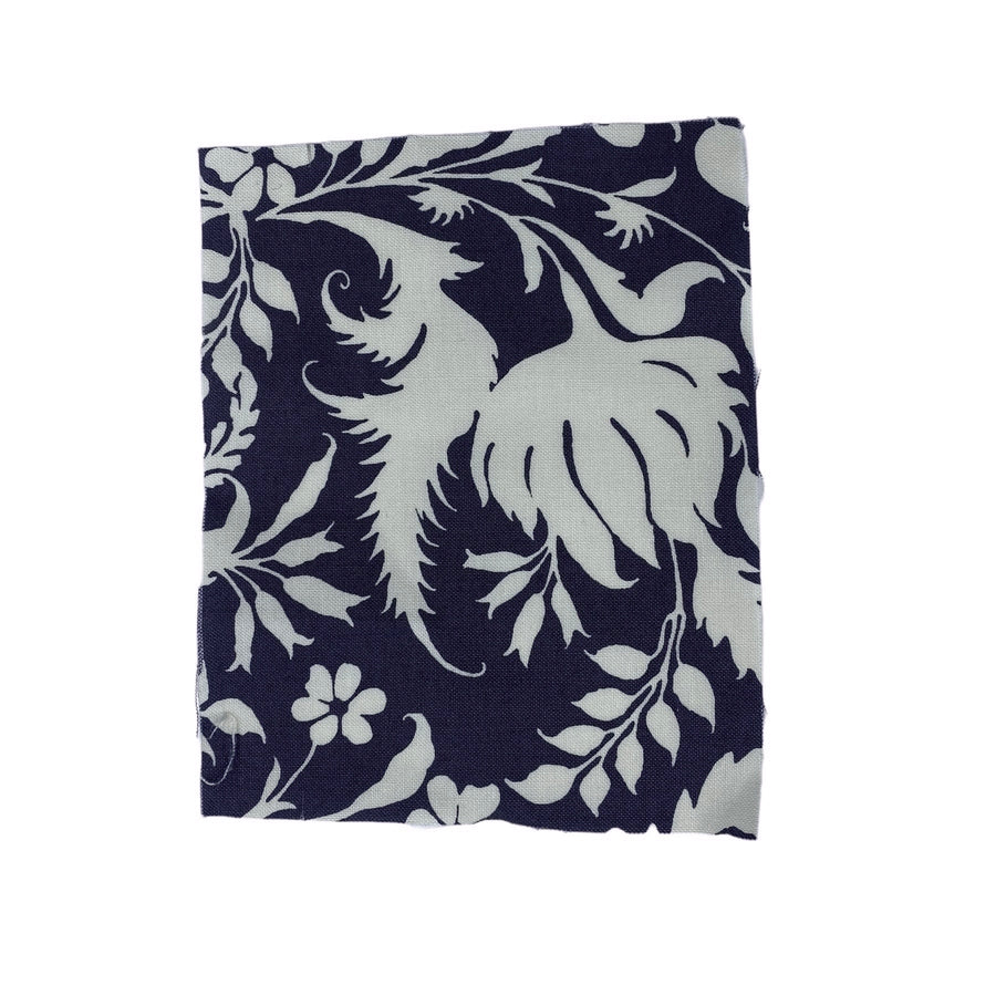 Printed Quilting Cotton Remnant - Blue/Off White