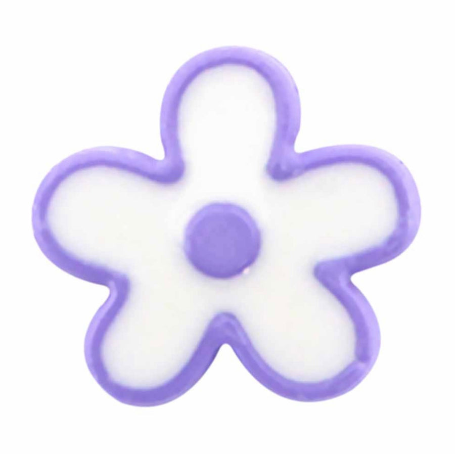Novelty Shank Button - Flower - Purple - 15mm - 3 count
