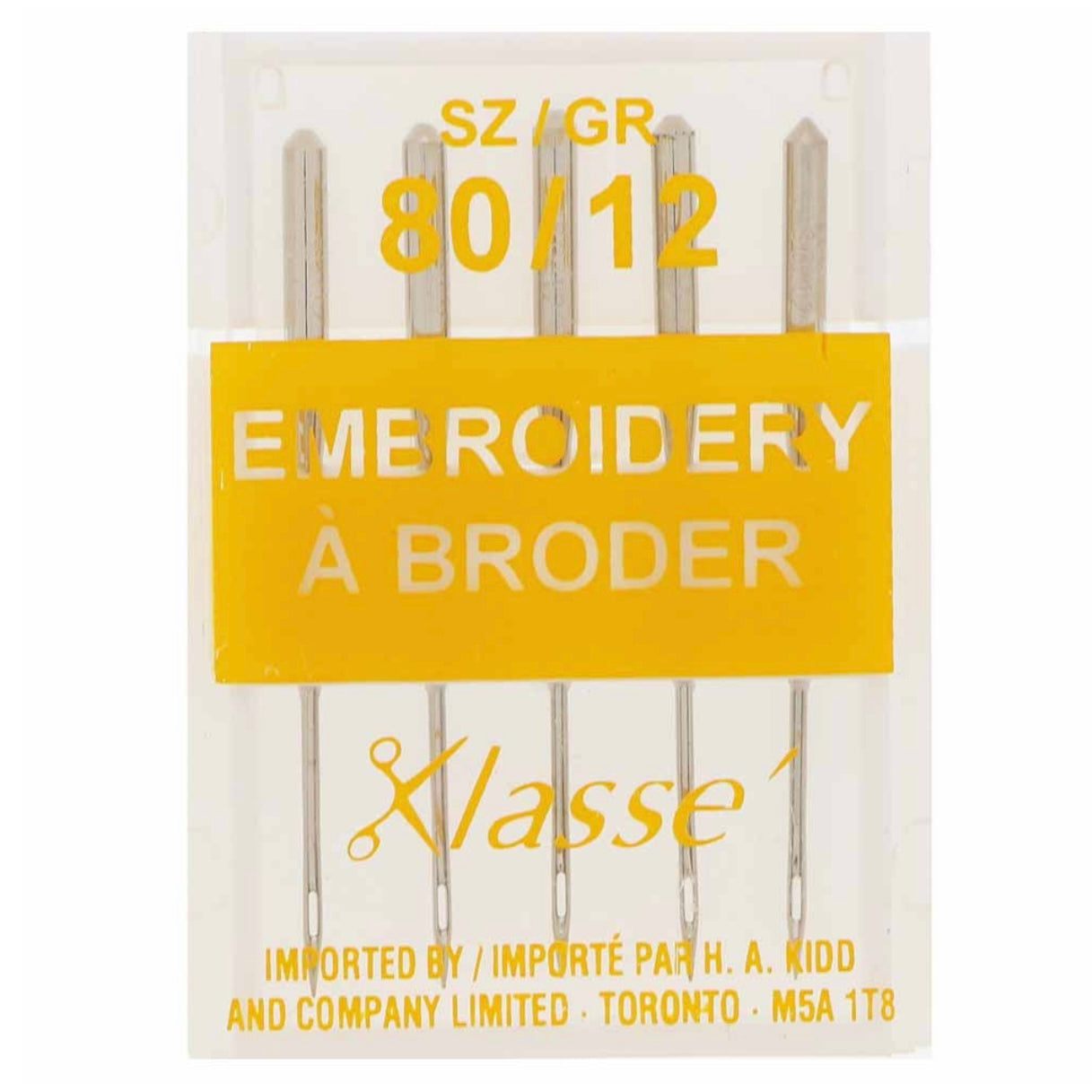 Embroidery Needles - Klasse - 80/12 - 5 Count