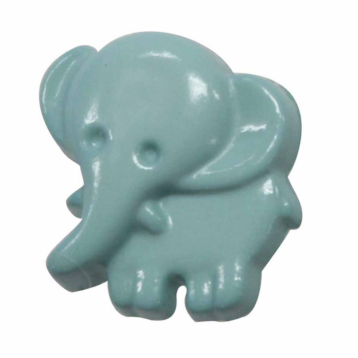 Novelty Shank Button - Elephant - Aqua - 18mm - 3 count
