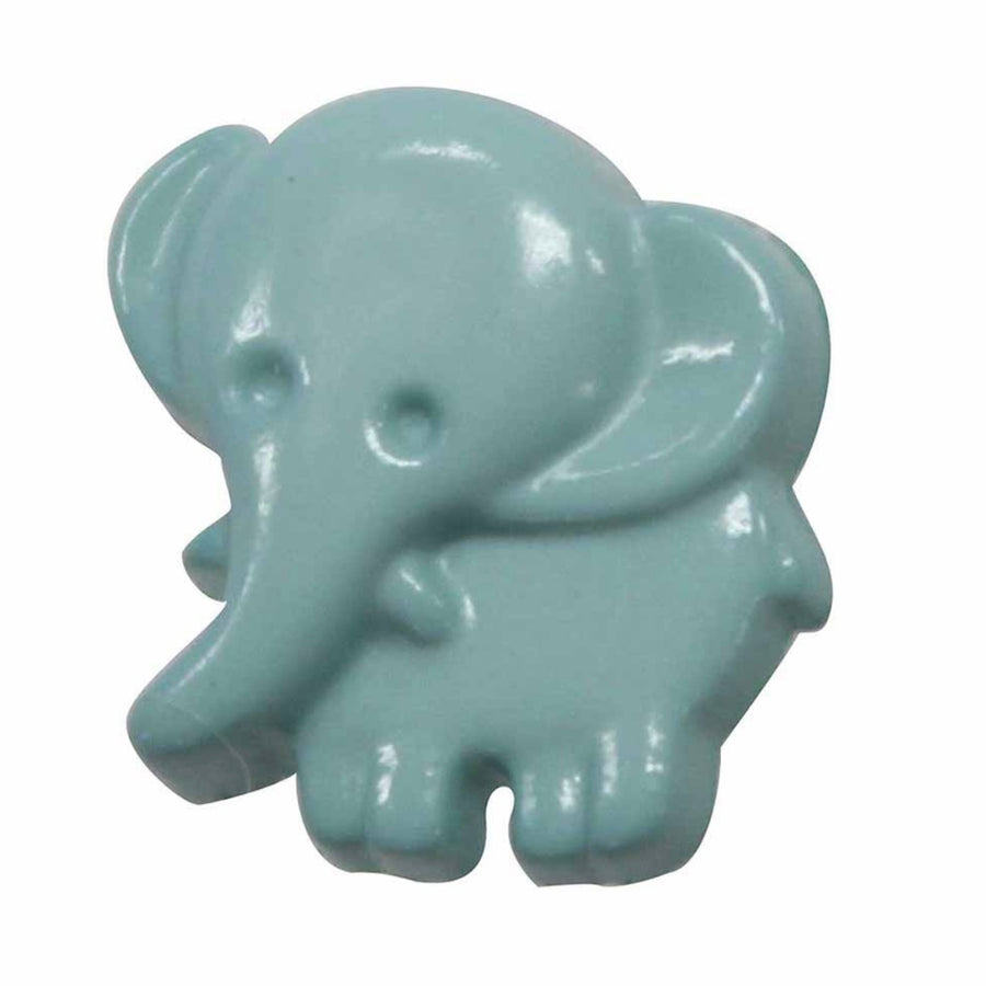Novelty Shank Button - Elephant - Aqua - 18mm - 3 count