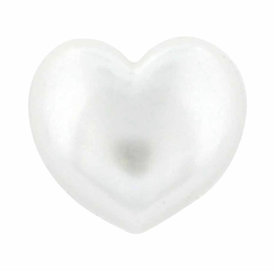 Novelty Shank Button - Pearl Heart - 12mm - 4 count