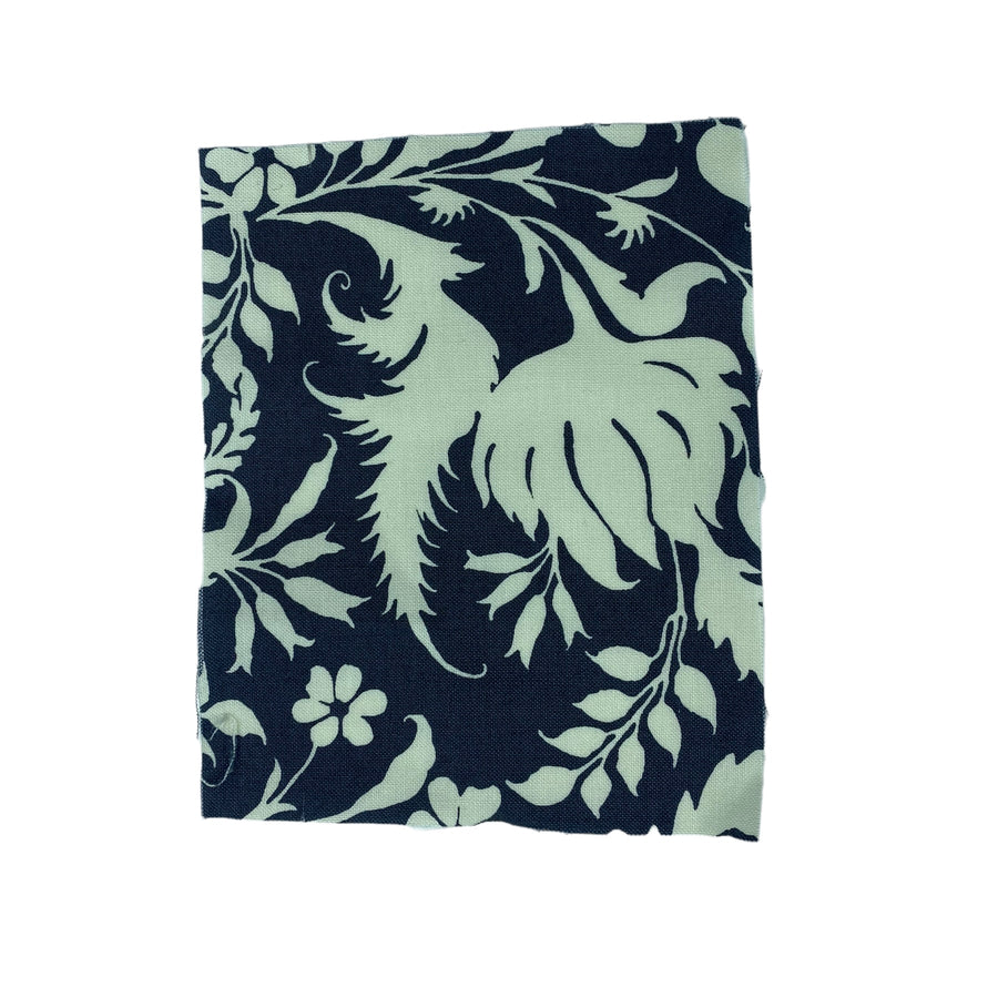 Printed Cotton - Remnant - Blue/Off White