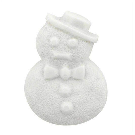 Novelty Shank Button - White - Snowman - 28mm - 2 count