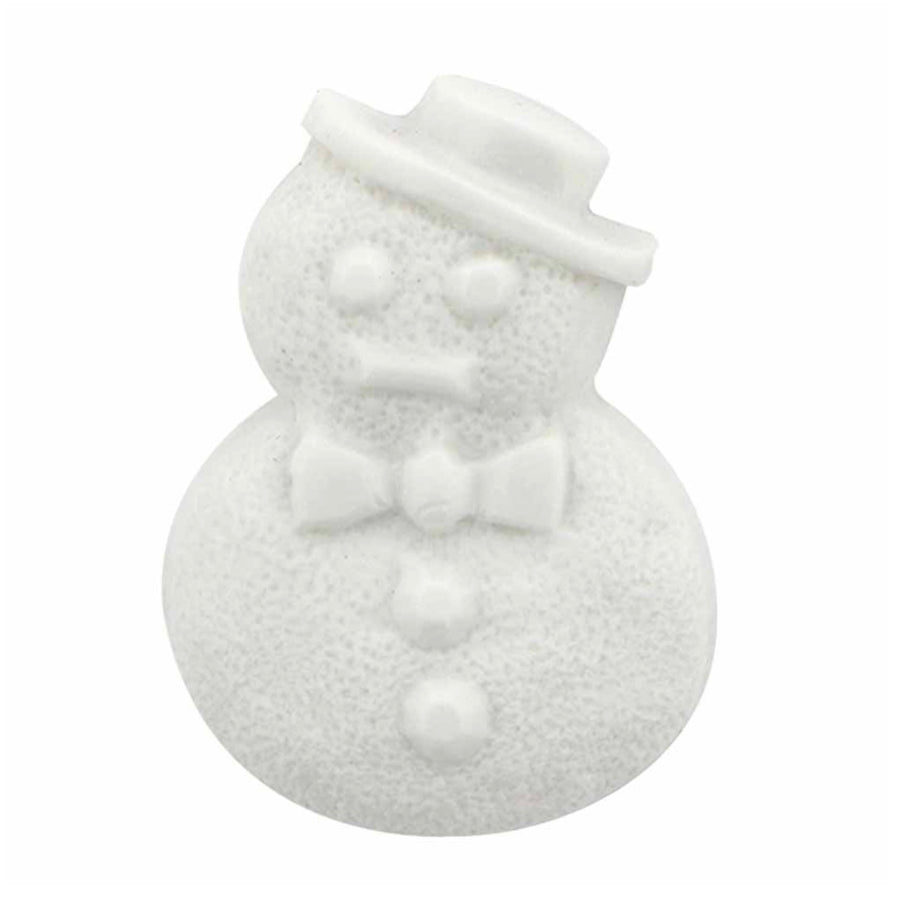 Novelty Snowman Shank Button - White - 28mm - 2 count