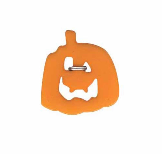 Novelty 3-Hole Button - Orange - Jack-o-Lantern - 22mm - 2 count