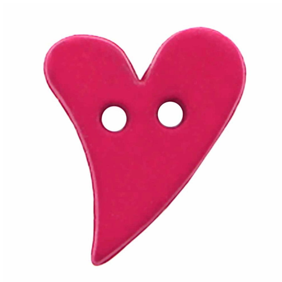 Novelty 2-Hole Button - Heart - Rose - 18mm - 3 count