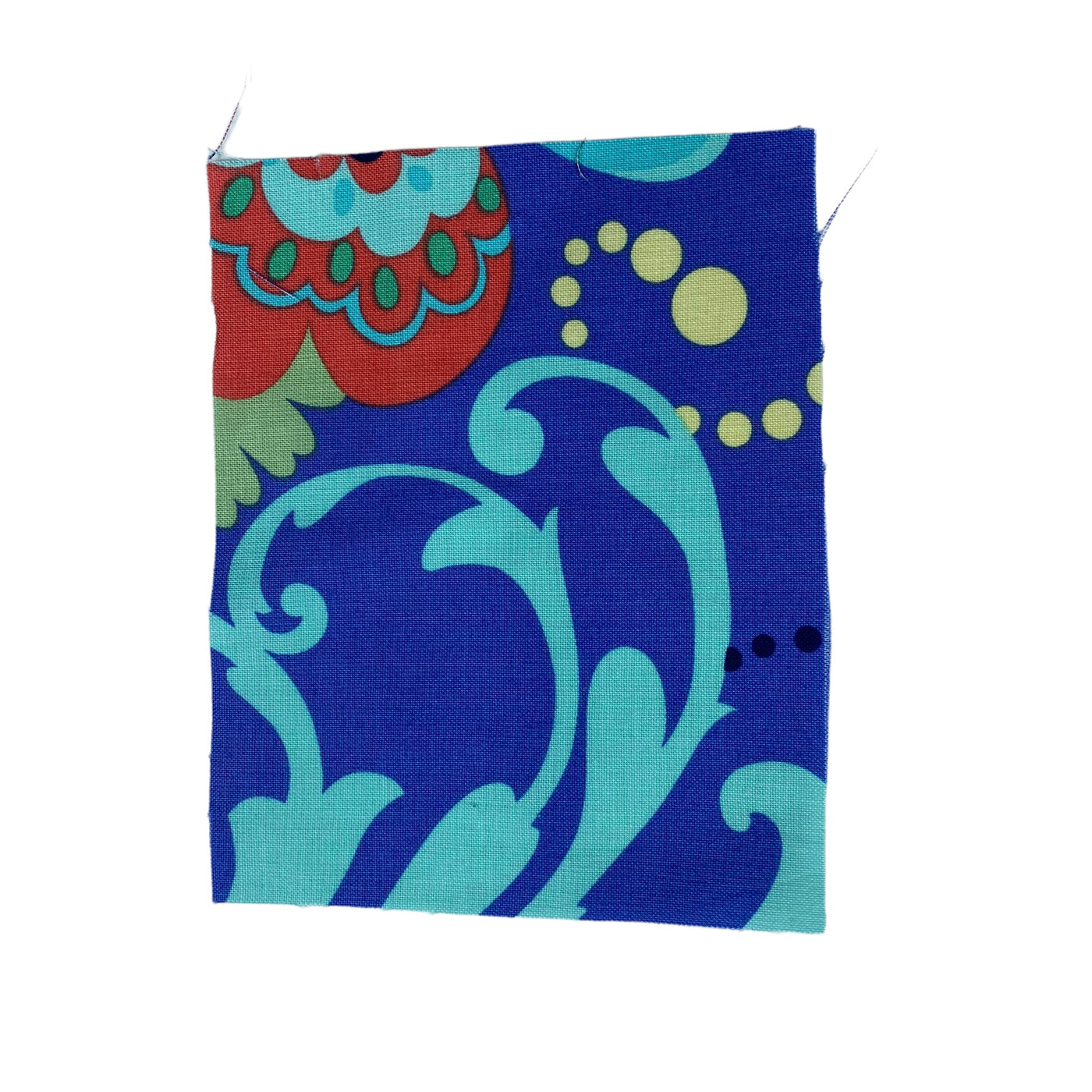 Printed Cotton - Remnant - Blue/Orange/Yellow