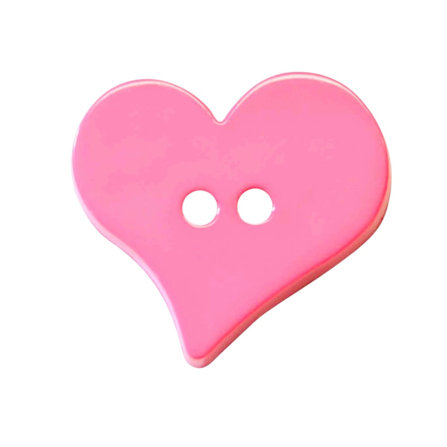 Heart Novelty 2-Hole Button 25mm Pink 2 count