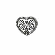 Heart Novelty 2 Hole Button 15mm Antique Silver 3 count