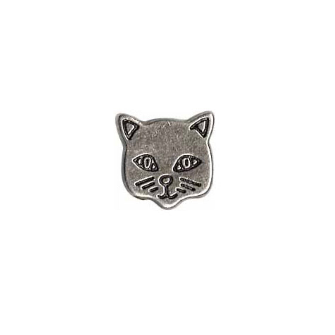 Metal Cat Novelty Shank Button 15mm 3 count