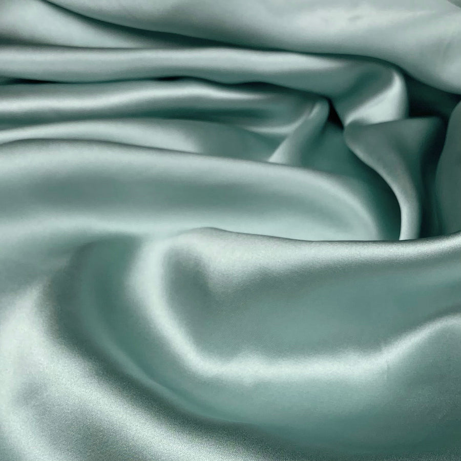Mulberry Silk Charmeuse Satin Aqua Mist