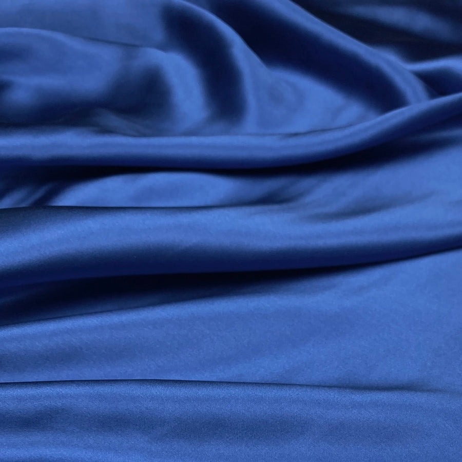 Mulberry Silk Charmeuse Satin Bright Blue