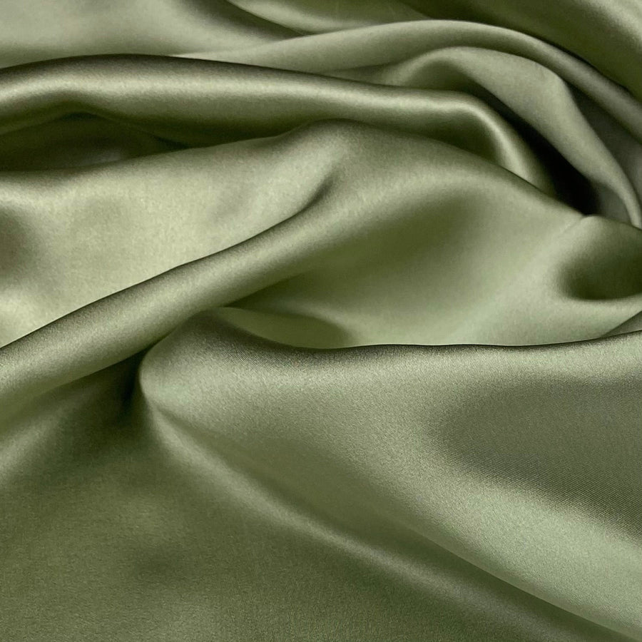 Mulberry Silk Charmeuse Satin - Mist Green