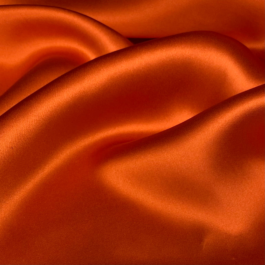 Mulberry Silk Charmeuse Satin Orange