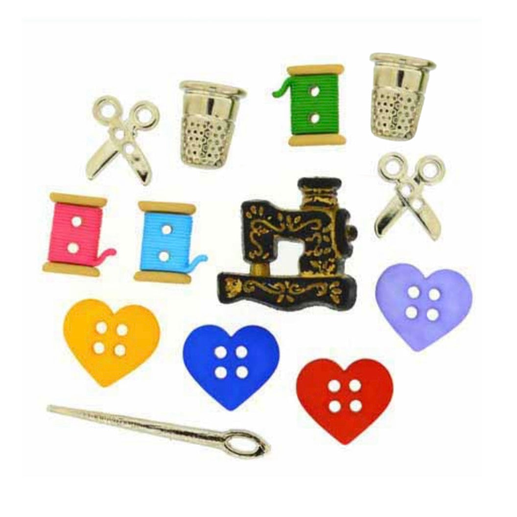 Novelty Button For the Love of Quilting 13 count