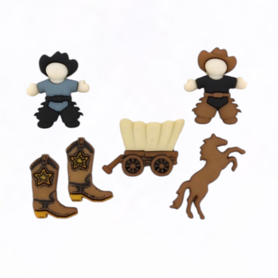 Novelty Shank Buttons Howdy Partner 6 count