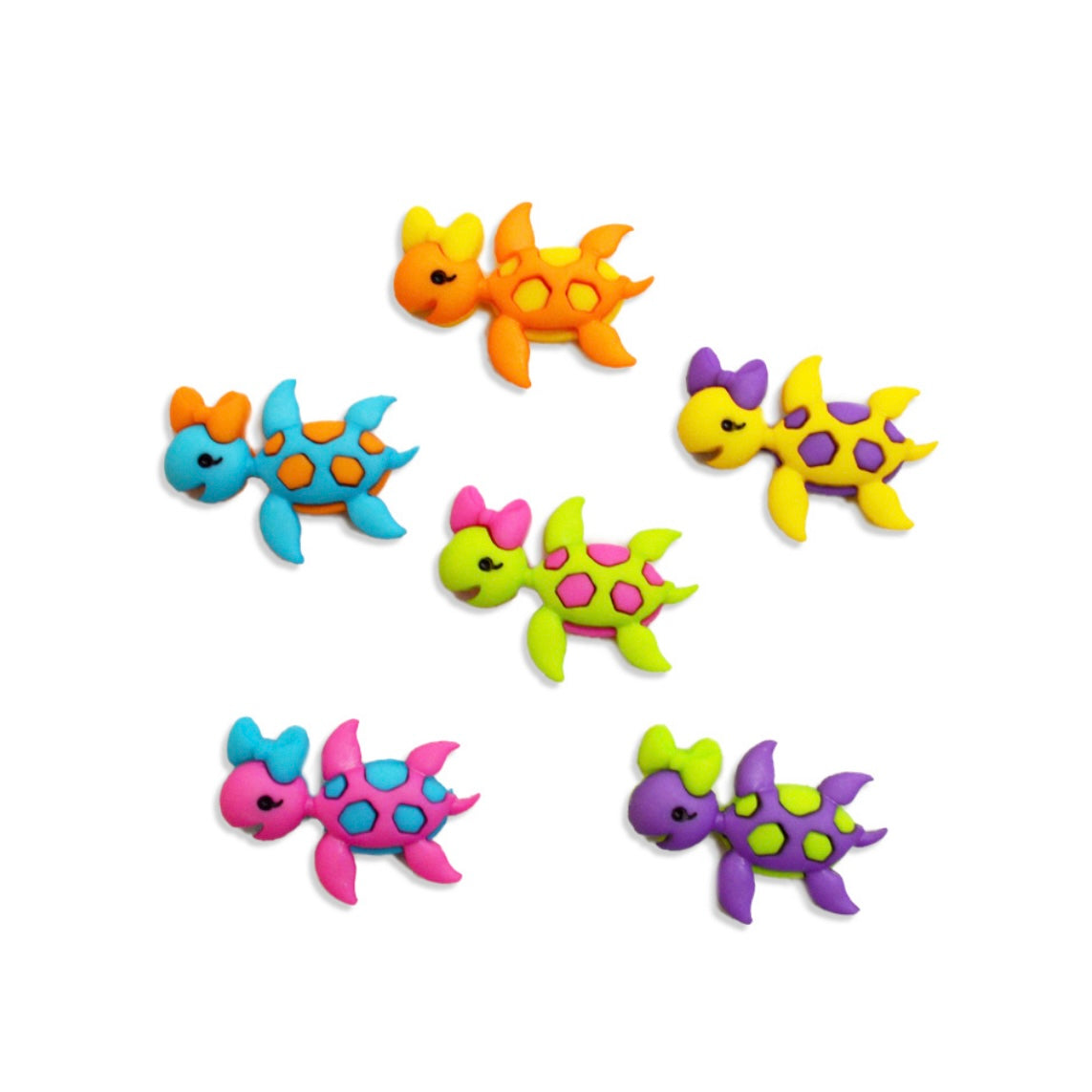 Novelty Shank Buttons Turtle Power 6 count