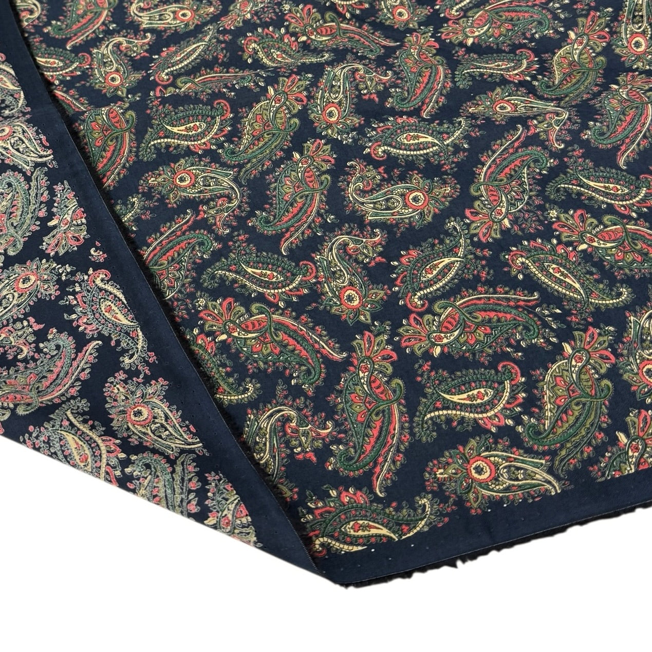Paisley Viyella Cotton Lawn Navy/Red/Green