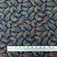 Paisley Viyella Cotton Lawn Navy/Red/Green