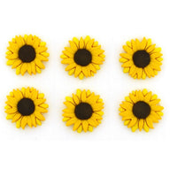 Sunflower Novelty Buttons 20mm 6 count