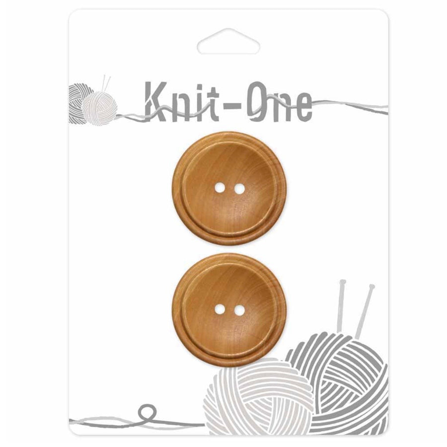 Wood Button 2 Hole 30mm Natural