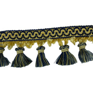 Decorative Tassel Trim - 70mm - Yellow/Blue