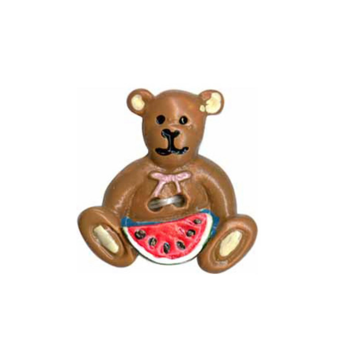 Novelty 2-Hole Button - Bear & Melon - 25mm - 2pcs