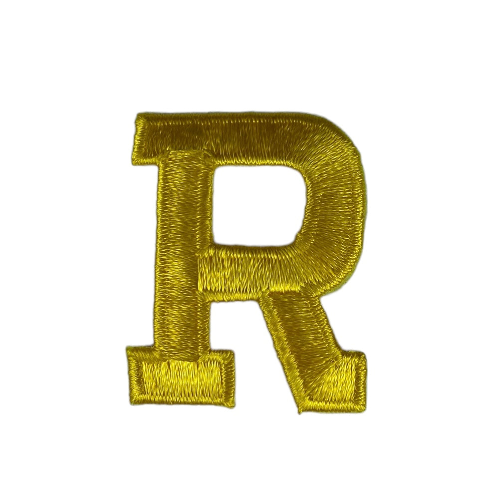 Letter Drawing Gold R Embroidered Letter - Gold - Letter R · King Textiles