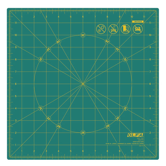 Square Rotating Cutting Mat - 12” x 12”