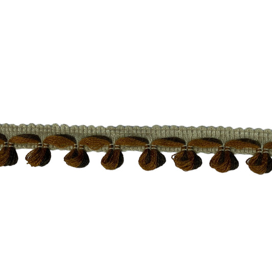 Chintz Decorative Trim - 25mm - Cream/Rust/Brown
