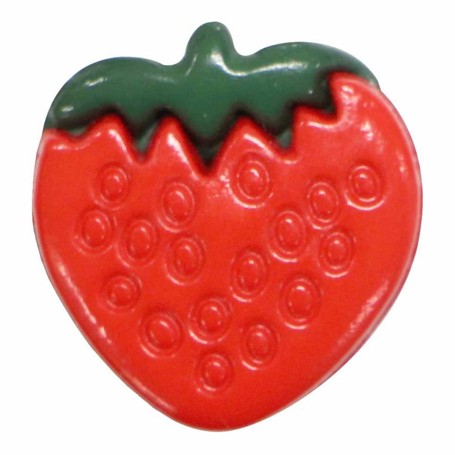 Novelty Shank Button - Strawberry - Red - 15mm - 3pcs