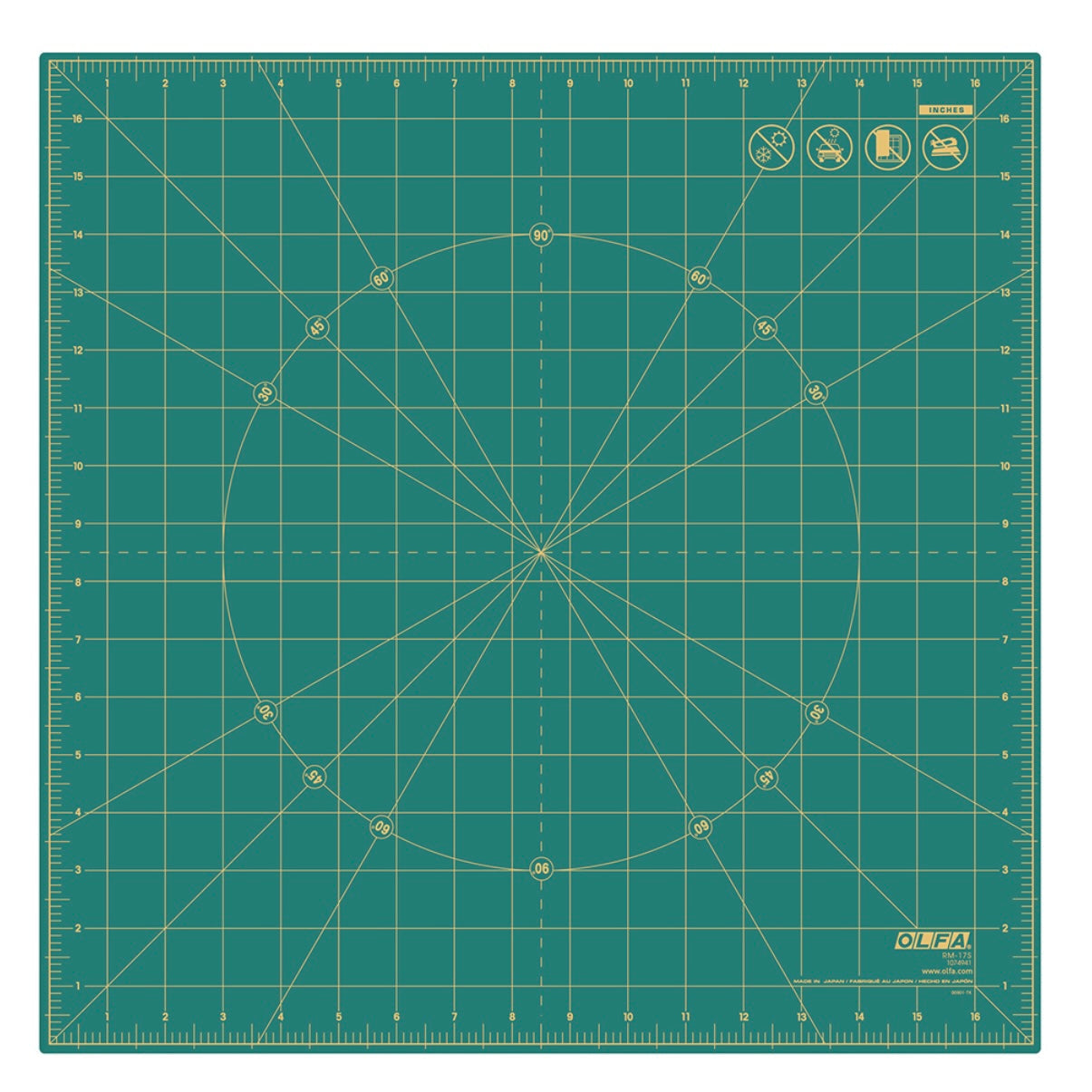 Square Rotating Cutting Mat - 17” x 17”