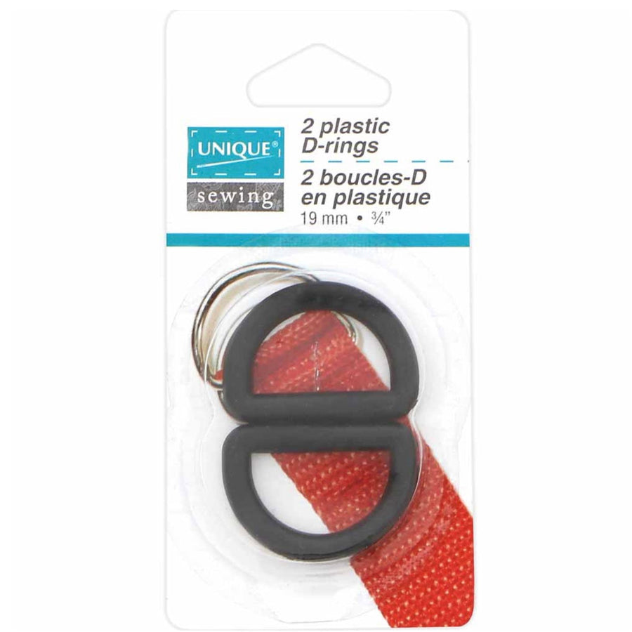 Plastic D-Rings - 38mm (1 1/2″) - Black - 2 pcs.