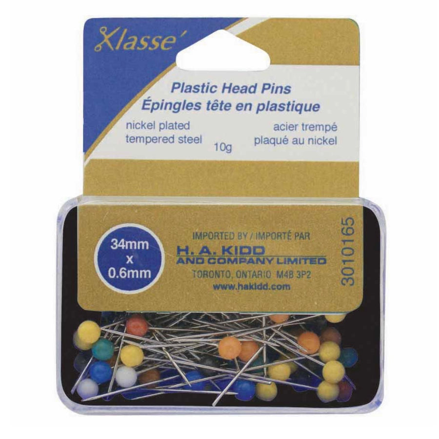 Plastic Head Pins - 90pcs - 34mm