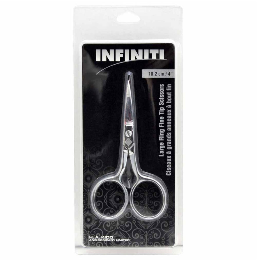 Large Ring Fine Tip Forged Steel Scissors - 4”