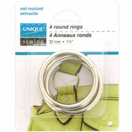 Metal Round Rings - 32mm (1 1/4″) - Silver - 4 pcs.