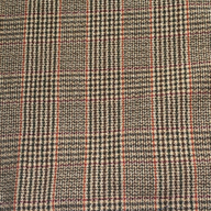Wool Plaid Remnant - Beige/Green/White/Burgundy/Orange