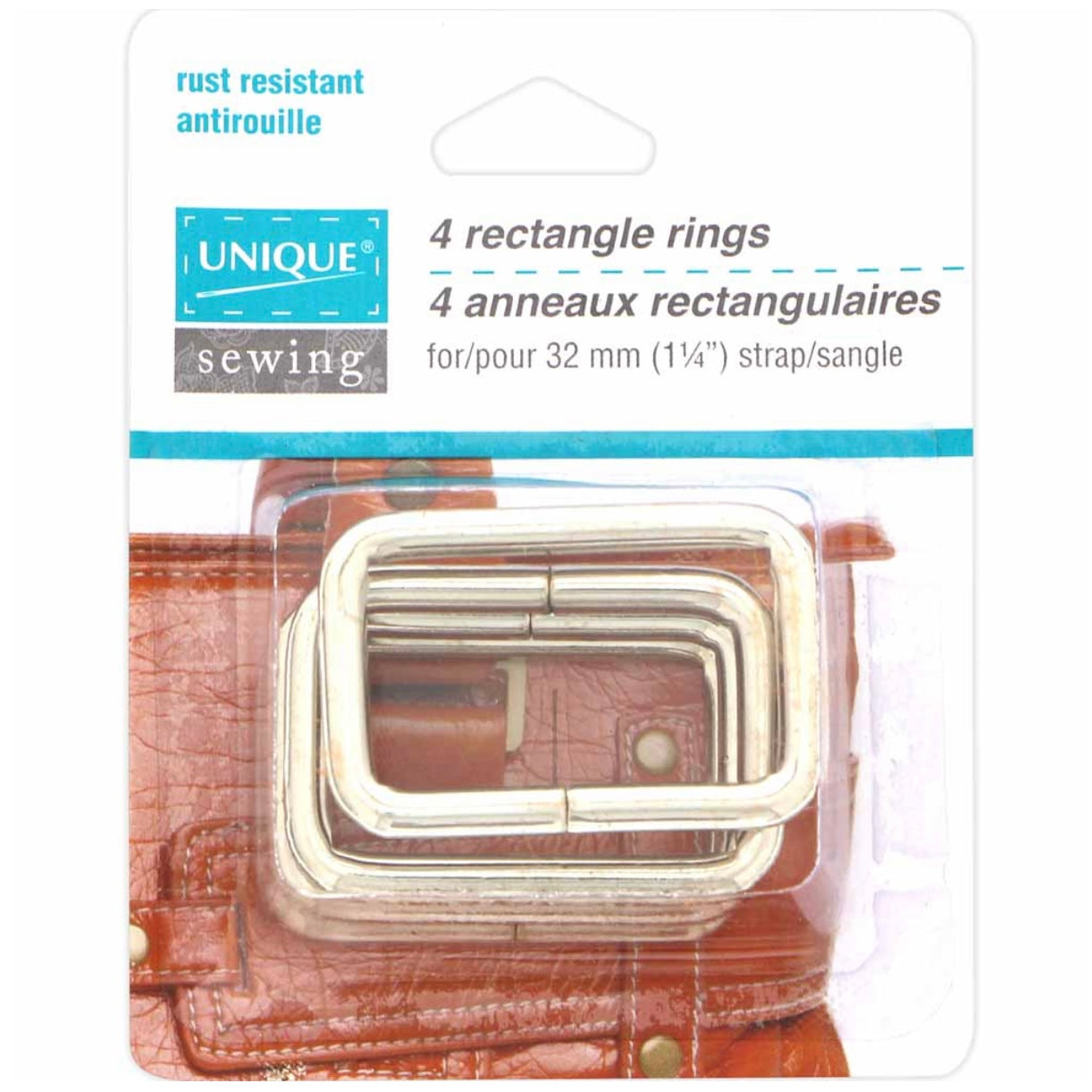 Metal Rectangle Rings - 25mm (1″) - Gunmetal - 4 pcs.