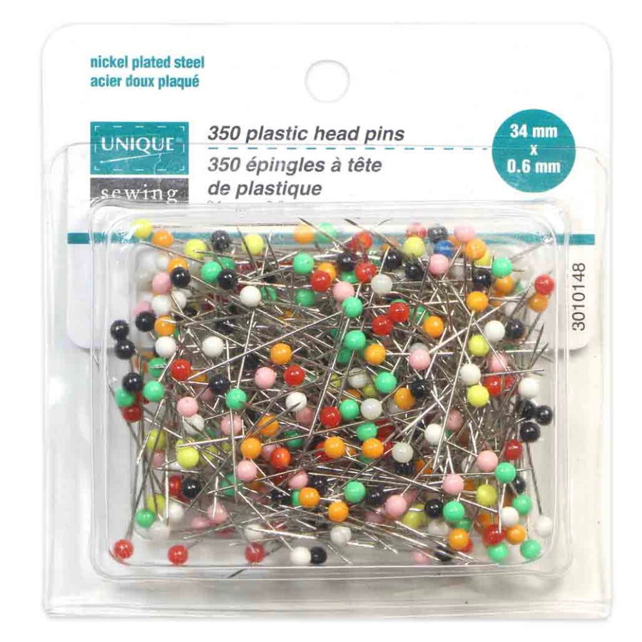 Plastic Head Pins - 350pcs - 34mm