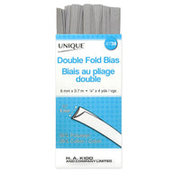 Double Fold Bias Tape - 6mm x 3.7m - Silver