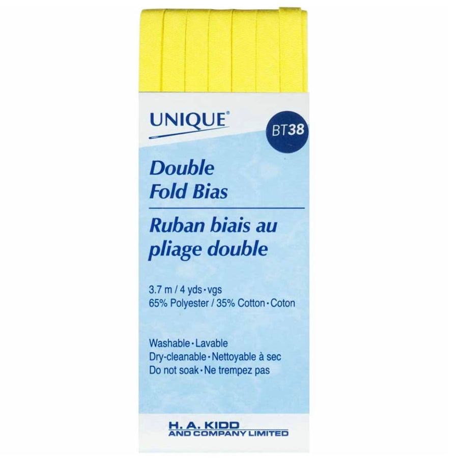 Double Fold Bias Tape - 6mm x 3.7m - Lemon Ice