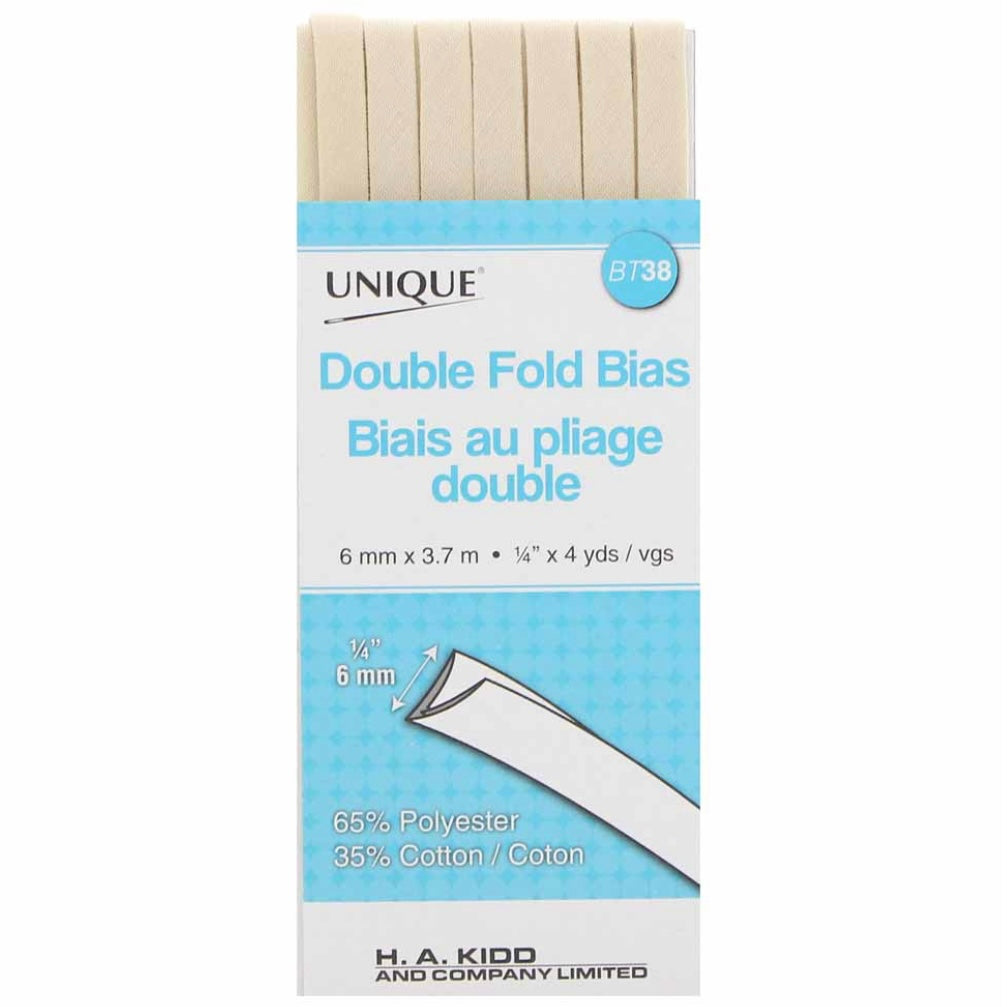 Double Fold Bias Tape - 6mm x 3.7m - Gold