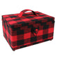 Medium Sewing Basket - Plaid - Black & Red - 25 x 19 x 15cm