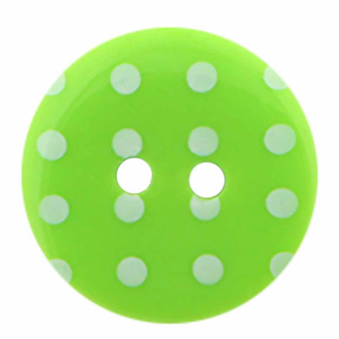 Novelty 2-Hole Button - Polka Dots - Yellow - 18mm - 3pcs