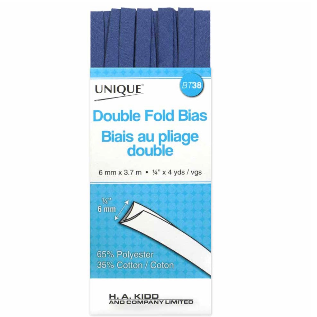 Double Fold Bias Tape - 6mm x 3.7m - Gold