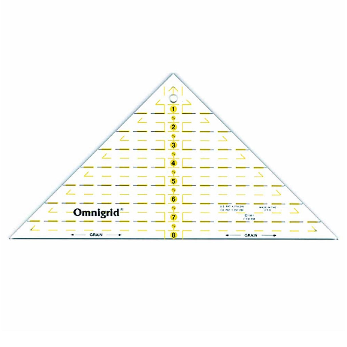 Triangle Ruler for 1/4” Square Triangles - 8”
