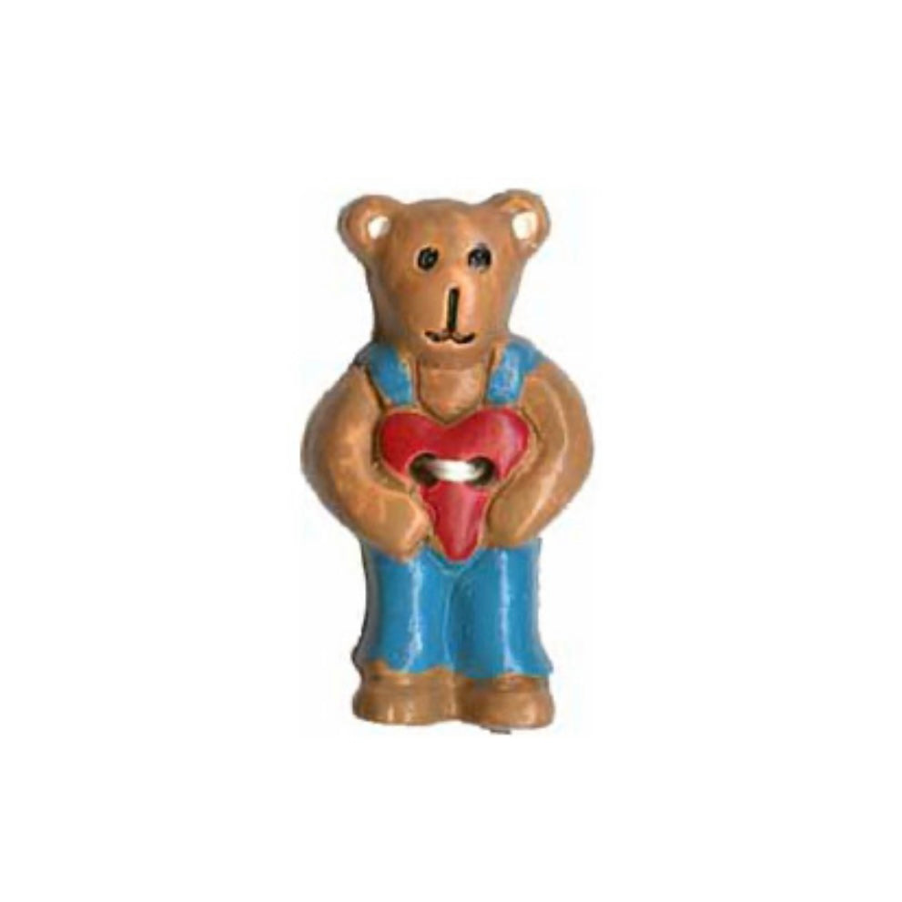 Novelty 2-Hole Button - Bear & Heart - 28mm - 2pcs