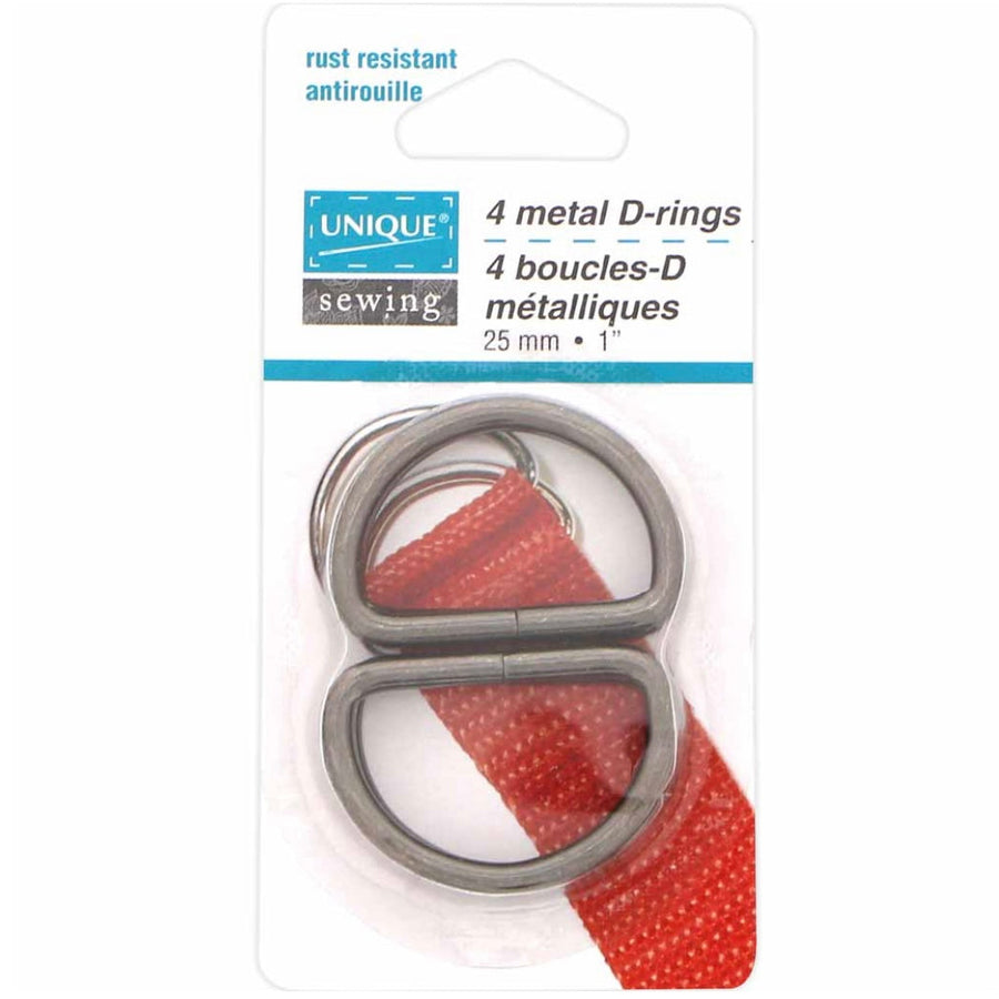 Metal D-Rings - 25mm (1″) - Gunmetal - 4 pcs