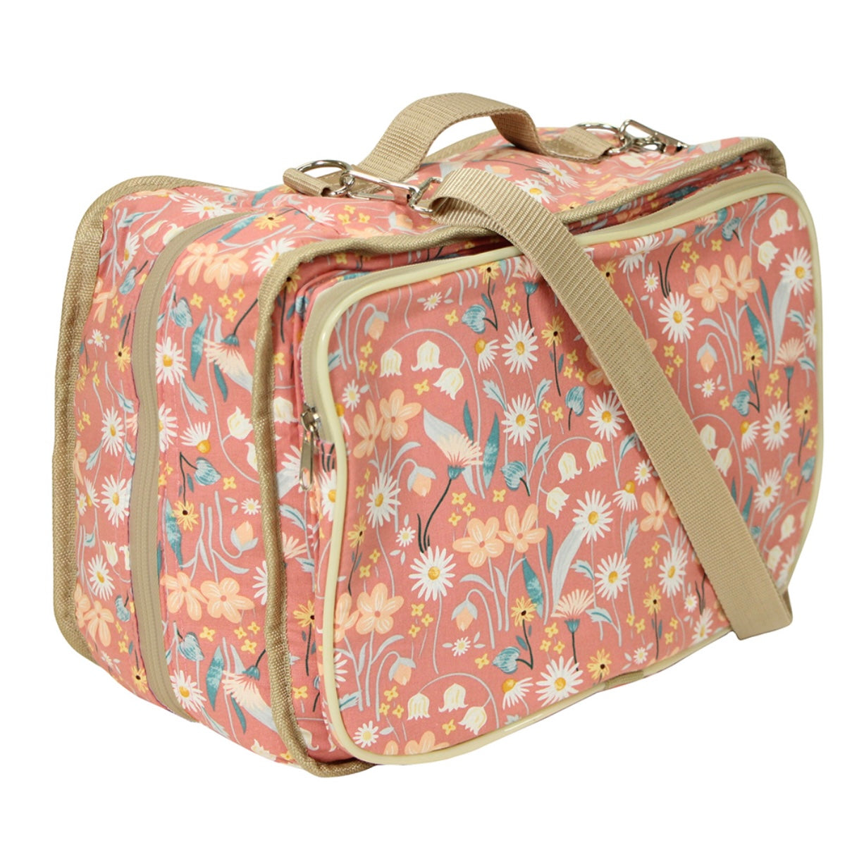 Craft/Accessories Tote - Floral Dark Pink